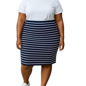 Reitman's Striped Mini Skirt Navy